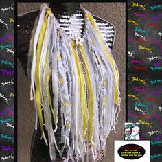 "Fringe necklace,white fringe,yellow necklace,Fringe bib Necklace,bling necklace,custom made necklace Be the first to own one of our custom, made to order Ultra Fringe Necklace Collars. So soft and comfy! Keep yourself warm and make a fashion statement at the same time. You're guaranteed to attract attention with this unique one of a kind item. Jazz up an everyday outfit, bring some life to the boring bathing suit cover up, keep your neck warm...the possibilities are endless. Make it your own an Yellow Fringe Jewelry For Party, Fringe Scarf Crochet, Fringe Sweatshirt, Funky Purses, Fringe Handbags, Yellow Necklace, White Fringe, Bling Necklace, Bathing Suit Cover