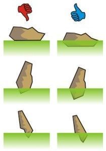 an image of different rocks with thumbs up and down on them in the same direction