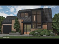 Aesthetic Bloxburg House Ideas, Bloxburg Modern House Ideas, Modern House Design Bloxburg, Bloxburg Modern House Layout, Aesthetic Bloxburg Houses, Things To Build In Bloxburg, Modern House Bloxburg, Farmhouse Bloxburg, Bloxburg Modern House Exterior