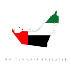 the united arab emirates map with flag colors