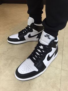 Jordan 1 Black And White Outfit, Black And White Jordan 1 Nike, Black And White Outfit For Men, Jordans Black And White Aesthetic, Jordan Air 1 Black And White, Jordan 1 Retro Black And White, Air Jordan Outfits Men, Air Jordans Outfit, Black High-top Jordan Shoes For Streetwear