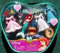 the little mermaid doll set is in its plastic case, and it's ready to be played with