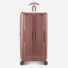 a pink suitcase with wheels and handle is shown on a white background, it's not too hard to find the right one