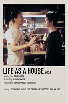 the poster for life as a house 2011 shows two men talking in front of a bar