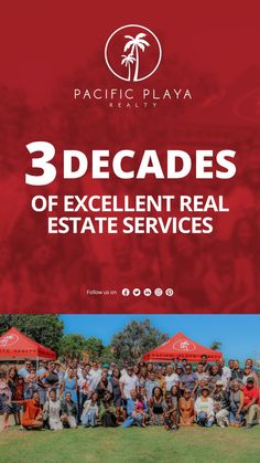 the 3 decades of excellent real estate services brochure for pacific playa resort