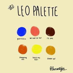 the different colors of leo palette are shown in this poster, which is also available for