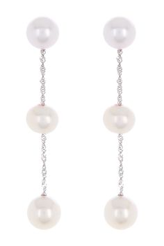 These freshwater pearl drop earrings are a stylish accessory that will add instant elegance to your ensemble. . 14K yellow gold 5mm-6mm freshwater pearl drop earrings. Post back. Approx. 5-6mm pearls. Imported  Please note: Due to the unique and natural origin of pearls, slight variations in overtone and quality may occur. These characteristics enhance the beauty of the product and truly make them a one of a kind piece. 14K yellow gold, freshwater pearls Freshwater Pearl Drop Earrings, Pretty Jewelry, Effy Jewelry, White Mountain, White Gold Earrings, Braided Strap, Pearl Size, Pearl Drop Earrings, Pretty Jewellery