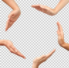 several hands reaching out to each other in the shape of a circle