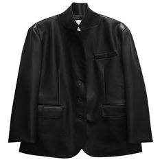 A classic oversized leather style blazer with pocket detail. Great to dress up or down. Made from 100% quality PU. Model is in MINUSEY ONE SIZE. Please allow 5-12 business days to ship when in restocking. * MINUSEY ONE SIZE = EU 34-36, US 2-6* 100% PU* Dry clean* Made in Korea - Model Height: 172cm/5'7" (US 2, EU 34) Black Sport Coat For Work, Black Sport Coat For Work With Concealed Placket, Business Leather Jacket With Concealed Placket, Modern Leather Jacket With Concealed Placket For Formal Events, Sleek Leather Jacket With Concealed Placket For Office, Sleek Leather Jacket With Concealed Placket For Business, Luxury Black Sport Coat For Workwear, Luxury Leather Jacket With Welt Pockets For Work, Black Outerwear With Concealed Placket For Office