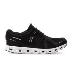 On Running Cloud 5 Running Shoe (Women) - Black/White Athletic - Running - The Heel Shoe Fitters On Running Cloud 5, Baby Backpack Carrier, Shoe Women, Rope Bag, Rain Pants, Casual Running Shoes, Tent Accessories, Climbing Shoes, Everyday Shoes