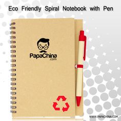 an eco friendly spiral notebook with pen