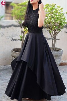 Black Gown Dress, Gown Party Wear, Dark Queen, Lehnga Dress, Gaun Fashion, Indian Party, Long Gown Dress, Long Dress Design, Indian Gowns Dresses