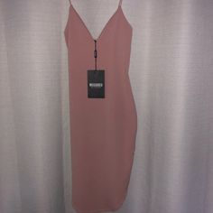 Brand New Dress From Missguided. Thin Strap With Round Hem Bottom And Vneck Top. Stretchy Thick Material. Perfect For Going Out Missguided Dress, Bodycon Midi, Hem Dress, V Neck Tops, New Dress, Colorful Dresses, Going Out, Size 2, Midi Dress