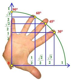 a hand is shown with three sides and four points on the diagram, as well as numbers