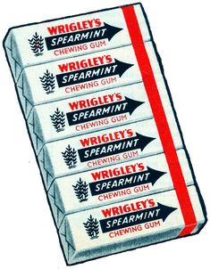 Wrigleys Spearmint Gum, Chewing Gum Packaging, Juicy Fruit Gum, Buble Gum, Vintage Food Labels, Breath Mints, Freebies By Mail