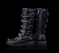 The footwear of Skull Boots New Rock is indispensable for all music fans. A demonic look and a wild rhythm, it's all there on these new rock skull boots! Ladies and gentlemen, the New rock skull boots are a beautiful pair of shoes, suitable for both men and women, they will look great with a proper outfit. The footwear of these high boots is indispensable for all music fans, a demonic look with a wild rhythm, it’s all there with these new rock skull boots! All in black with laces with a few nice Gothic Combat Boots With Round Toe For Concert, Halloween Moto Boots With Round Toe For Concert, Gothic Round Toe Combat Boots For Concerts, Gothic Style Martin Boots For Concerts With Round Toe, Round Toe Moto Boots For Halloween Concert, Alternative Style Moto Boots For Halloween Concert, Alternative Style Moto Boots For Concert And Halloween, Halloween High-top Boots For Concerts, Punk Style Boots For Halloween Concert