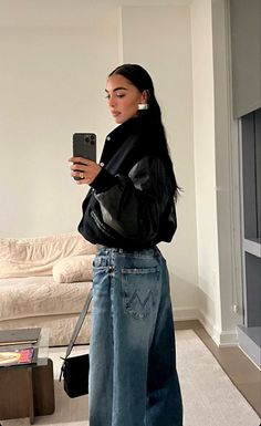 Sandra Shehab, Look Jean, Winter Fit, Luxury Aesthetic, Looks Black