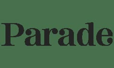 the word parade written in black on a white background