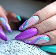 Nails Pics, April Nails, Lilac Nails, Nagellack Trends, Cute Acrylic Nail Designs, Pretty Nail Art Designs, Almond Acrylic Nails