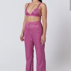 Nwt Sla The Label Petite Fuchsia Santorini Trousers In (2xs Or Xxs) Fits Size Us (2-4) Sold Out! Glamorous Purple Bottoms For Night Out, Glamorous Pink Bottoms For Night Out, Pink Sequined Pants For Party, Pink Sequined Party Pants, Pink Pants For Party Season, Pink Party Pants For Party Season, Glamorous Pink Pants For Party Season, Pink Party Pants, Sla The Label