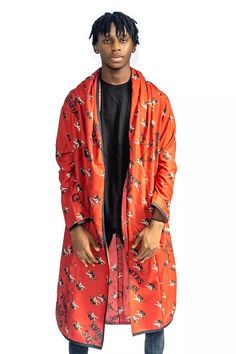 Long Coat Men, Cotton Polyester Fabric, African Clothing For Men, 5 To 7, Casual Streetwear, African Clothing, Long Coat, Fabric Cotton, Evening Wear