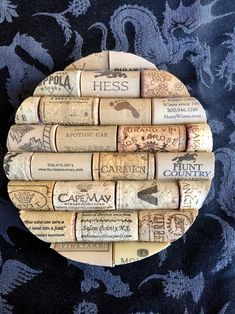 several wine corks stacked on top of each other in the shape of a circle