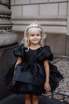 🖤✨ Cupcake Style Black Organza Dress for Little Queens (1-12 Years) ✨🧁 Adorn your little one in pure enchantment with our knee-length cupcake-style dress: 👗 Soft black organza with multiple layers of tulle for a fairy-tale twirl 💫 Irresistible puff sleeves for a hint of whimsy 🌟 Layers of a knee-length voluminous skirt for graceful spins Inside features: 🌿 100% organic cotton lining for maximum comfort and skin-friendly feel Perfect for: 🎈 Birthday parties and special occasions 👸 Ages 1 Black Organza Dress, Whimsical Dress, Voluminous Skirt, Organic Fashion, Cupcake Dress, First Communion Dress, Organza Dress, Party Style, Birthday Dresses