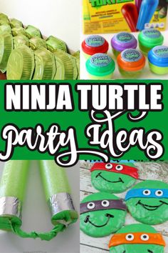 ninja turtle party ideas with text overlay