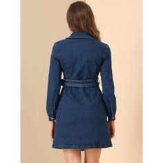 This dress is cut from denim and detailed with double-breasted and a belted waist. This denim dress is made of 75% cotton, it's stretchy. It has its unique style. The lovely jeans dress also can be a coat. Team this jean dress with chunky boots and a shoulder bag to complete your outfit of the day. It is classy, chic, and perfect for everyday wear, and work, as well as for going out. Denim is the new back! Grab the latest denim dress trends and enjoy the smartest casual look in this fall! Maxi Bodycon Dress, Denim Maxi Dress, Denim Midi Dress, Jean Dress, Belt Dress, Ballet Dress, Women Halter, Denim Shirt Dress, Short Sleeve Mini Dress