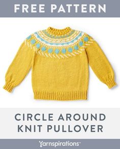 a knitted sweater with the text, free pattern circle around knit pullover