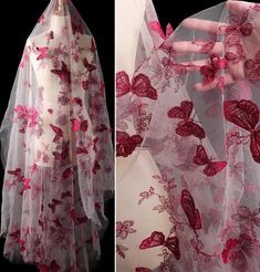 Red Butterfly Embroidery Fabric, Handmade White Tulle Fabric, 3D Mesh Lace Fabric, 57'' Width Wedding Fabric, Bridal Dress Veil Accessaries 💕-Size: 1.45*0.5 M/57*19.69 inch. Sold by half meter. The fabric is continuous. 💕-We offer a variety of fashion fabric，those are widely use for wedding dress，garment and fashion cloth. 💕-If you want wholesale, please contact the merchant first to get a discount or offer. 💕-Once I receive your order, I will begin production for you. The production time is Butterfly Veils Bridal, 3d Embroidered Fabric For Summer Wedding, Summer Wedding Embroidered Fabric With 3d Embroidery, Summer Wedding Embroidered Organza Fabric, Summer Wedding 3d Embroidered Fabric, Wedding Organza Fabric With Appliques Embroidery, Summer Wedding Embroidered Fabric, Fitted Wedding Dress With Butterfly Embroidery, Red Floral Embroidered Dupatta For Wedding