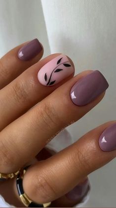 Mauve Nails, Fall Gel Nails, Purple Nail, Cute Gel Nails, Thanksgiving Nails, Short Acrylic Nails Designs, Dipped Nails, Gel Nail Designs