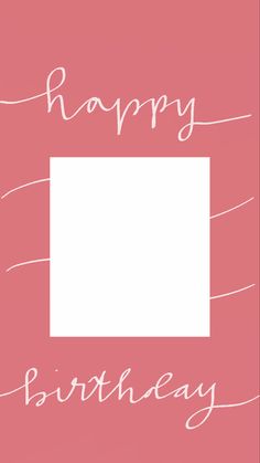 a pink birthday card with the words happy birthday on it