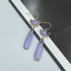 Lavender Crystal Earrings, Amethyst Purple Teardrop Earrings, Sparkly Earrings, Wedding Jewelry Bridesmaid Gift, Soft Purple Dangle Earrings. These beautiful and elegant drop earrings made with high quality, sparkly 24k gold framed, faceted lavender glass crystals hang from tarnish resistant French ear hooks. These earrings are classic and elegant. Will make an excellent gift for yourself or friends. Measurements: The total length from the top of the hook to bottom - 2.20 inches (56 mm) approxim Purple Crystal Earrings, Purple Drop Earrings, Purple Dangle Earrings, Blue Crystal Earrings, Wedding Bridesmaid Jewelry, Jewelry Bridesmaid, Sparkly Earrings, Fall Earrings, Amethyst Purple