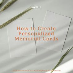 Two blank memorial cards Memorial Cards, Crafts Beautiful, Top Tips, Creative Ideas, Personal Touch, Design Elements