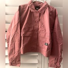 Vans Dusty Rose Relaxed Fit Work Jacket. A Perfect Layer To Your Cool Weather Wardrobe. Vans Long Sleeve Fall Outerwear, Vans Long Sleeve Outerwear For Spring, Casual Vans Outerwear For Spring, Spring Casual Vans Outerwear, Casual Spring Outerwear By Vans, Printed Denim Shirt, Vans Jacket, Jeans And Vans, Vans Pink