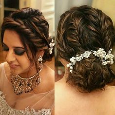 Messy Hairstyles For Indian Wedding, Ethnic Hairstyles Indian, Messy Bun Hairstyles Indian Saree, Saree Hairstyle, Engagement Hairstyle, Messy Braided Hairstyles, Blanket Forts, Bun Braid, Fishtail Hairstyles