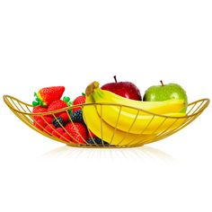 a basket filled with lots of different types of fruit