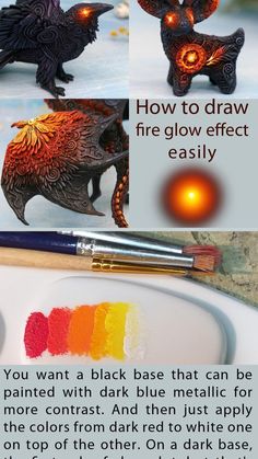 the instructions for how to draw fire glow effect easily