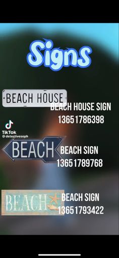 the beach house sign has been changed to include an arrow and two different signs on it