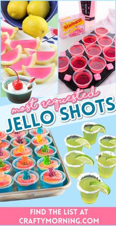 the cover of an article about jello shots, with images of lemons and candy