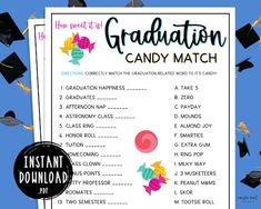 a graduation candy match is shown in this image