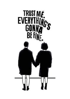 two people holding hands with the words trust me, everything's going to be fine