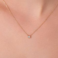 "Elevate your style with our exquisite Diamond Minimalist Necklace, a symbol of personalized elegance in 14K Solid Gold. ✨ 100% 14k Solid Gold ✨ Suitable for Everyday Wear - Waterproof Sweatproof  ✨ 14k Solid Gold 1.00mm thick chain 💎 0.12ct (3.10mm) Lab Grown Diamond D-F VS1  or Natural Moissanite 0.12ct (3.10mm)  D-F VVS ⚖️ Approximately weight: 1.40gr (16\"-18\") 📿 Pendant works only with chains that are smaller than 3.00mm and don't have any larger parts. 📏 Adjustable necklace length 16\"-17\"-18\" 🛠 Ready to Ship in 3-5 Business Days 🛠 Solid gold is a precious metal that will not oxidize or discolor. You can wear it while swimming and showering without any problem! 💎 For maximum sparkle, we only use top-graded gemstones. Our outstanding craftsmen hand-set the stones for unmatche Minimalist 14k Gold Solitaire Pendant Necklace, 14k Gold Minimalist Solitaire Necklace For Formal Occasions, Minimalist 14k Gold Solitaire Necklace With Round Pendant, 14k Gold Minimalist Solitaire Necklace For Formal Events, Minimalist 14k Gold Solitaire Round Pendant Necklace, 14k Gold Minimalist Solitaire Necklace For Anniversary, Elegant 14k Gold Birthstone Necklace With Single Diamond, Classic White Gold Birthstone Necklace With Delicate Chain, Minimalist Diamond Necklace With Round-cut Birthstone