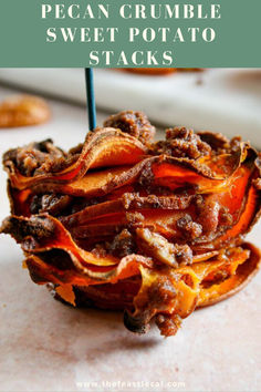 a pile of food sitting on top of a table