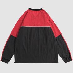 Material: 100% NylonFeatures: Tee, v-neck, long sleeves, color contrast, letter printed, drawstring hem, loose fit, soft and breathable, unisex.Style: Casual Costume Bags, Printed Drawstring, Color Contrast, Unisex Style, Bra Set, Black Tee, Hosiery, Letter Prints, Contrasting Colors