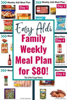 the family meal plan for $ 80 is shown with text overlay that says easy aid