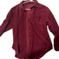 Corduroy Long Sleeve Tops With Buttons, Long Sleeve Corduroy Tops With Buttons, Corduroy Button-up Tops, Corduroy Button-up Tops For Workwear, Corduroy Shirt, Maroon Color, Button Down Blouse, Blouse Top, Lady In Red