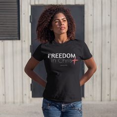 The "Freedom In Christ" T-Shirt Is The Perfect Reminder That We Have Freedom In Christ, John 8:36. Whether You're Running Errands, Attending A Church Event, Or Hanging With Friends, Be Reminded Of The Freedom You Have In Christ. This T-Shirt Feels Soft And Lightweight, With The Right Amount Of Stretch. It's Comfortable And Flattering For Both Men And Women. 100% Combed And Ring-Spun Cotton Size Guide S M L Xl 2xl Length (Inches) 28 29 30 31 32 Width (Inches) 18 20 22 24 26 Chris John, John 8 36, Freedom In Christ, John 8, Hanging With Friends, Running Errands, Bella Canvas, Size Guide, Spun Cotton