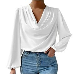 Product Description: Product description: Season: four seasons Gender: Female Occasion: leisure, party, daily, Style: fashion Sleeve length: full length Length: normal Suitable for: women Thickness: medium Washing method: cold hand washing, hanging or drying You can buy: 1PC women's shirts Size:S Bust:104cm/40.94'' Sleeve:55cm/21.65'' Length:61cm/24.02'' Size:M Bust:108cm/42.52'' Sleeve:56cm/22.05'' Length:62cm/24.41'' Size:L Bust:112cm/44.09'' Sleeve:57cm/22.44'' Length:63cm/24.80'' Size:XL Bus Bishop Sleeve Blouse, Long Sleeve Chiffon Shirt, Satin Bluse, Top Plus Size, Chiffon Long Sleeve, U Neck, Casual Blouse, Lantern Sleeves, Amelie